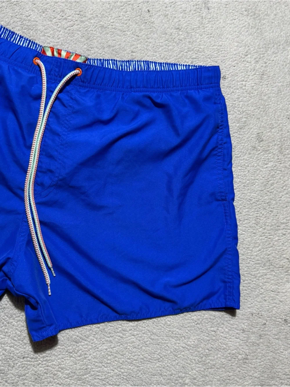 Ted Baker Swim Trunks Mens 6 (2XL) Blue Brief Lined Shorts Drawstring Meas 40x4